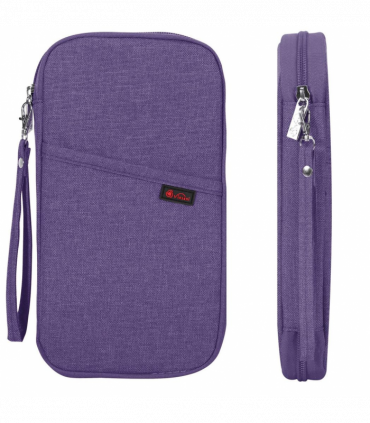 Vinsani Family Travel Holiday Wallet Passport Holder & Document Organiser Case Men Women for Tickets, ID Card, Credit Cards, Currency Holder – Purple