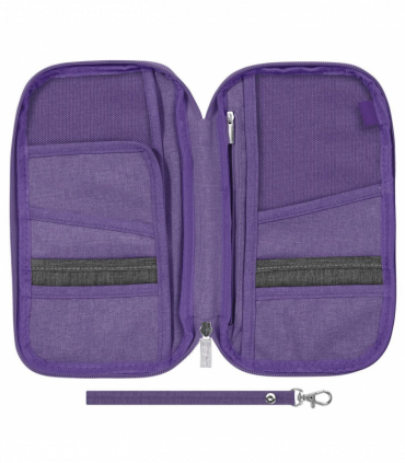 Vinsani Family Travel Holiday Wallet Passport Holder & Document Organiser Case Men Women for Tickets, ID Card, Credit Cards, Currency Holder – Purple