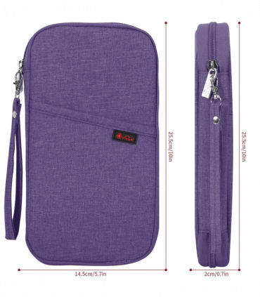 Vinsani Family Travel Holiday Wallet Passport Holder & Document Organiser Case Men Women for Tickets, ID Card, Credit Cards, Currency Holder – Purple