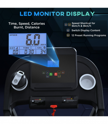 Treadmill 1.5HP Electric Motorised Running Machine w/ LED Display HOMCOM