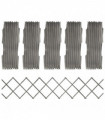 vidaXL Trellis Fences 5 pcs Grey Solid Firwood 180x30 cm
