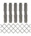 vidaXL Trellis Fences 5 pcs Grey Solid Firwood 180x60 cm