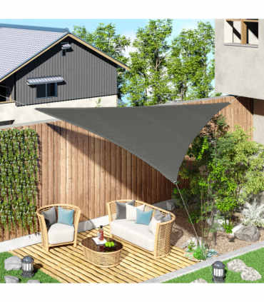 Triangle Sun Shade Sail  5x5x5m HDPE UV Block Charcoal