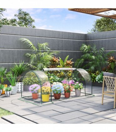 Tunnel Greenhouse Green Grow House Steel Frame Garden Outdoor 200 x 100 x 80cm