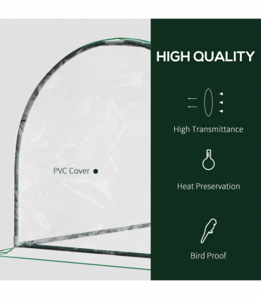 Tunnel Greenhouse Green Grow House Steel Frame Garden Outdoor 200 x 100 x 80cm