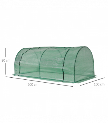 Tunnel Greenhouse Green Grow House Steel Frame Garden Outdoor 200 x 100 x 80cm