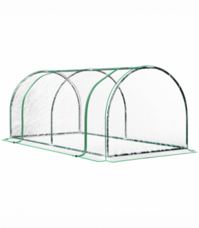 Tunnel Greenhouse Steel Frame, PE Cover, Transparent, 200 x 100 x 80cm