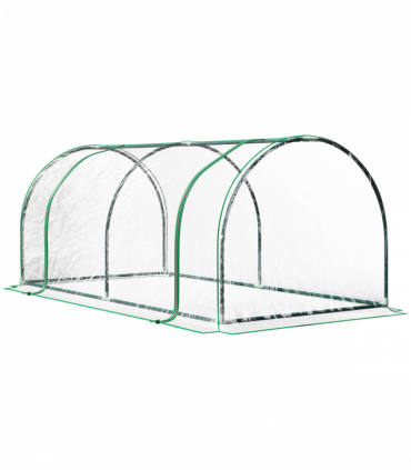 Tunnel Greenhouse Steel Frame, PE Cover, Transparent, 200 x 100 x 80cm