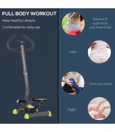 Twister Stepper Height Adjustable Step Machine w/ LCD Screen, Grey HOMCOM