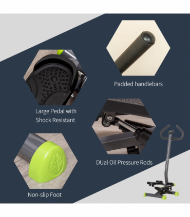 Twister Stepper Height Adjustable Step Machine w/ LCD Screen, Grey HOMCOM