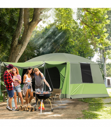 Two Room Dome Tent Camping Shelter w/ Porch and Portable Carry Bag Outsunny