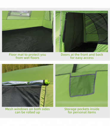 Two Room Dome Tent Camping Shelter w/ Porch and Portable Carry Bag Outsunny