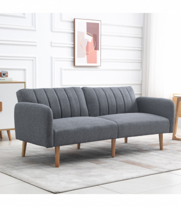 Two Seater Sofa Bed w/ Adjustable Backrest for Living Room, Guest Room