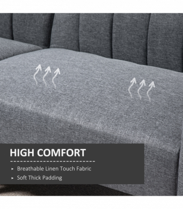 Two Seater Sofa Bed w/ Adjustable Backrest for Living Room, Guest Room