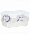 Two-Tier Hamster Cage Gerbil Haven w/Exercise Wheel, Water Bottle, Ladder, White