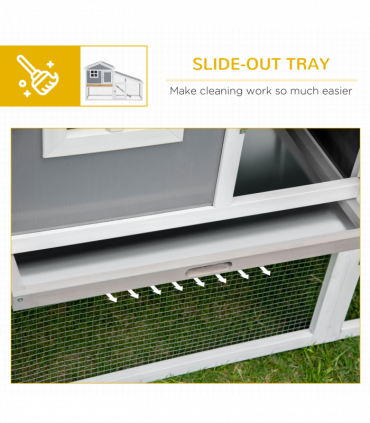 Two-Tier Rabbit Hutch Guinea Pig Cage w/ Sunlight Panel, roof, Slide-Out Tray