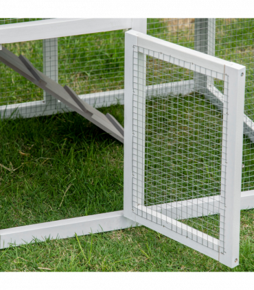 Two-Tier Rabbit Hutch Guinea Pig Cage w/ Sunlight Panel, roof, Slide-Out Tray