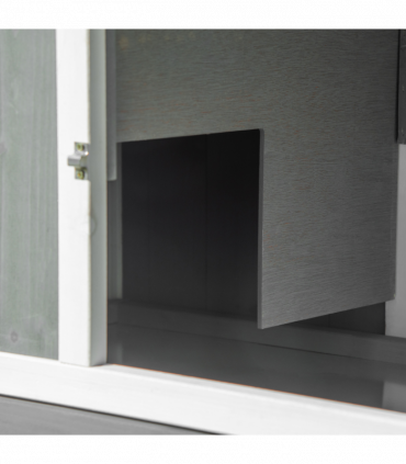 Two-Tier Wooden Rabbit Hutch Small Animal House w/ Run Box, Slide-Out Tray, Ramp