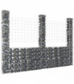 U-shape Gabion Basket with 3 Posts Iron 260x20x200 cm