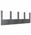 U-shape Gabion Basket with 5 Posts Iron 500x20x200 cm