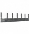 U-shape Gabion Basket with 7 Posts Iron 740x20x200 cm