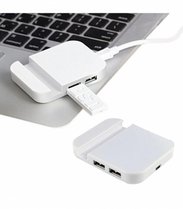 Universal Mobile Stand 4 Port USB Hub Holder Mount, White