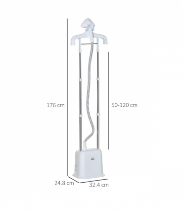 Upright Garment Clothes Steamer, 45s Fast Heat-up, 1.7L Tank White w/