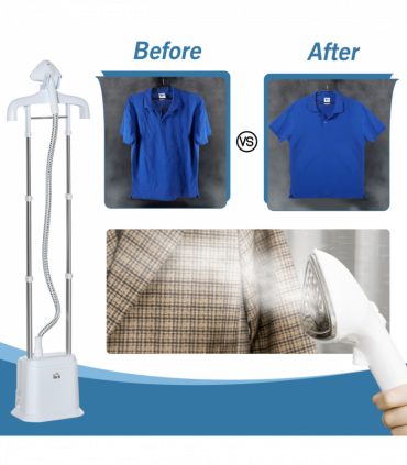 Upright Garment Clothes Steamer, 45s Fast Heat-up, 1.7L Tank White w/