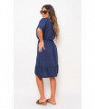 V-Neck Short Sleeve Midi Dress with Tassel Detail