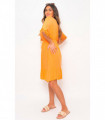 V-Neck Short Sleeve Midi Dress with Tassel Detail