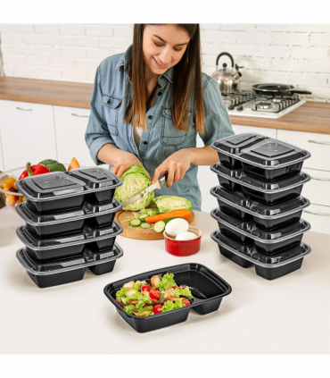 VINSANI 10pk 2 COMPARTMENTS MEAL PREP CONTAINERS 1010424