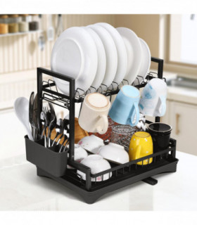 VINSANI 2 TIER DISH DRAINER BLACK 1010429