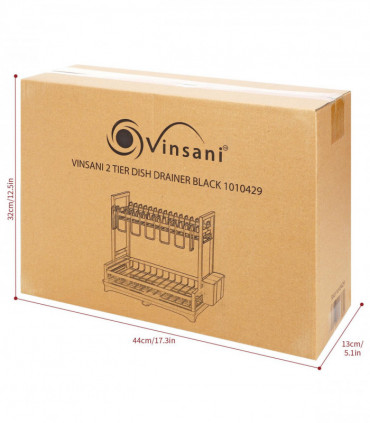 VINSANI 2 TIER DISH DRAINER BLACK 1010429