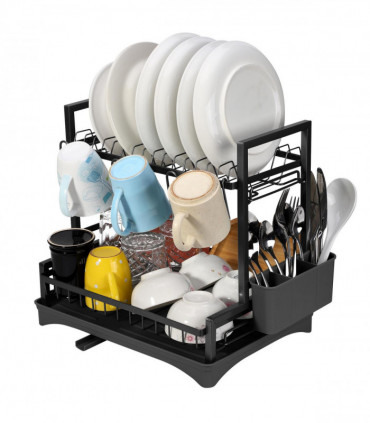 VINSANI 2 TIER DISH DRAINER BLACK 1010429