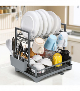 VINSANI 2 TIER DISH DRAINER GREY 1010430