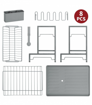 VINSANI 2 TIER DISH DRAINER GREY 1010430
