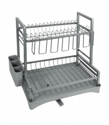 VINSANI 2 TIER DISH DRAINER GREY 1010430