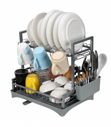 VINSANI 2 TIER DISH DRAINER GREY 1010430
