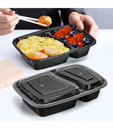 VINSANI 20pk 2 COMPARTMENTS MEAL PREP CONTAINERS 1010475