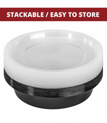 VINSANI 20pk ROUND 1 COMPARTMENT MEAL PREP CONTAINERS 1010493