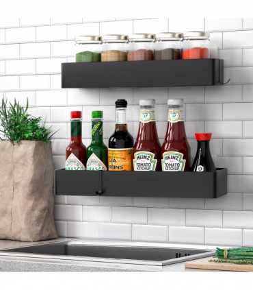 VINSANI 2pc BLACK SHOWER CADDY 1010503