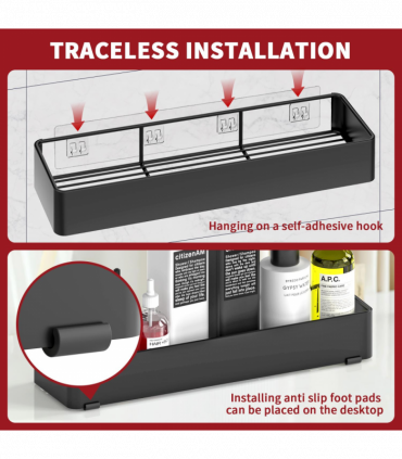 VINSANI 2pc BLACK SHOWER CADDY 1010503