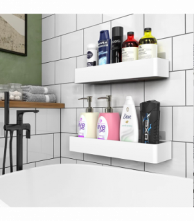 VINSANI 2pc WHITE SHOWER CADDY 1010504