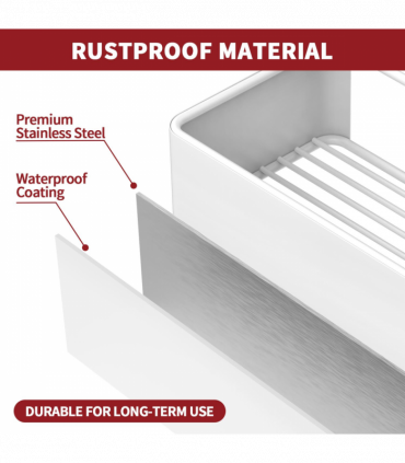 VINSANI 2pc WHITE SHOWER CADDY 1010504