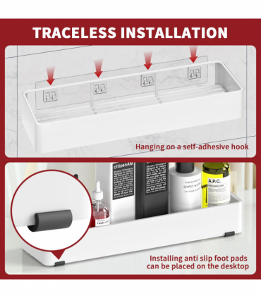 VINSANI 2pc WHITE SHOWER CADDY 1010504
