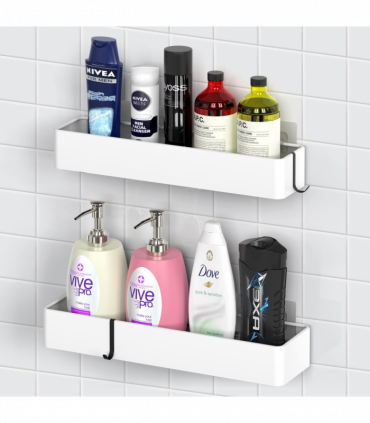 VINSANI 2pc WHITE SHOWER CADDY 1010504