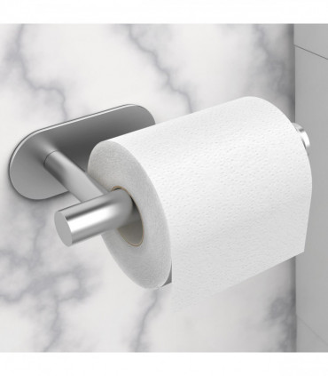 VINSANI 2pk TOILET ROLL DISPENSER SELF ADHESIVE BRUSH SILVER 1010071