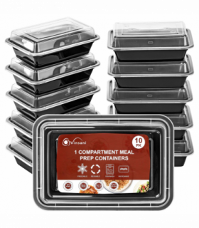 VINSANI 30pk 1 COMPARTMENT MEAL PREP CONTAINERS 1010474