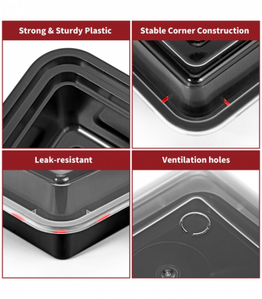 VINSANI 30pk 1 COMPARTMENT MEAL PREP CONTAINERS 1010474