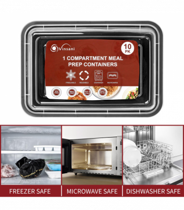 VINSANI 30pk 1 COMPARTMENT MEAL PREP CONTAINERS 1010474